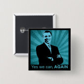 Ja können wir, WIEDER - Präsident Barack Obama Button (Vorne & Hinten)