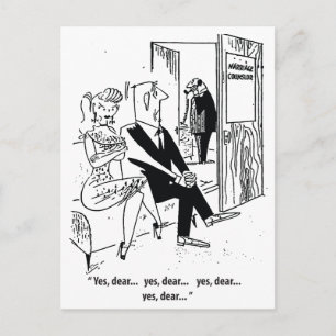 Ja, Liebe, Eheberater Spaß, Vintag Postkarte