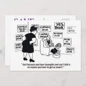 Ja, lieber Spaß aus schwarzem und weißem Cartoon, Save The Date (Vorne/Hinten)