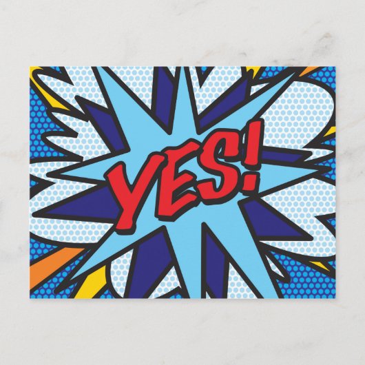 JA Lustige Retro-Comic-Book-Pop-Art Postkarte (Vorderseite)