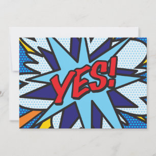 JA Lustige Retro-Comic- Pop-Art Einladung