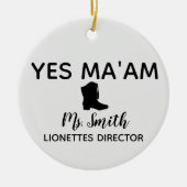 Ja Ma'am Personalisiert Drill Team Director Keramik Ornament (Vorne)