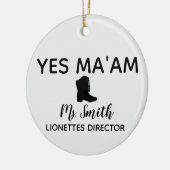 Ja Ma'am Personalisiert Drill Team Director Keramik Ornament (Links)