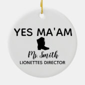 Ja Ma'am Personalisiert Drill Team Director Keramik Ornament (Hinten)