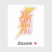 Ja, Mädchen können Sie, feminine Büroflasche Aufkleber (Blatt)