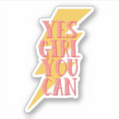 Ja, Mädchen können Sie, feminine Büroflasche Aufkleber (Vorderseite)