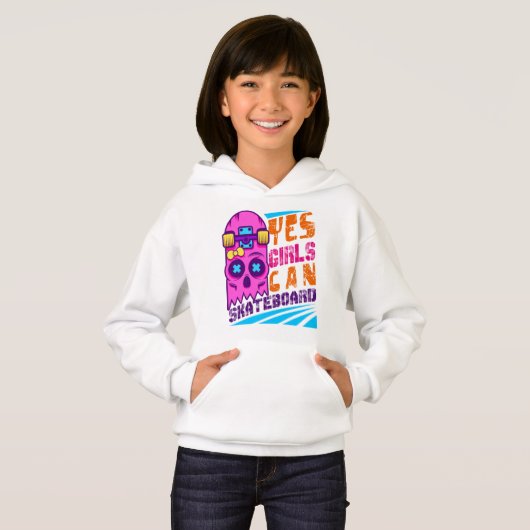 Ja Mädchen können Skateboard Skateboard Skateboard Hoodie (Vorne ganz)