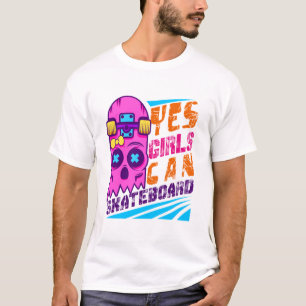 Ja Mädchen können Skateboard Skateboard Skateboard T-Shirt
