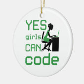 Ja Mädchen können weibliche Programmiererentwickle Keramik Ornament (Links)
