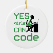 Ja Mädchen können weibliche Programmiererentwickle Keramik Ornament (Hinten)