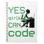 Ja Mädchen können weibliche Programmiererentwickle Notizblock (Vorderseite)
