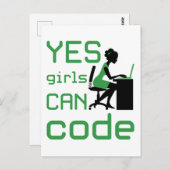 Ja Mädchen können weibliche Programmiererentwickle Postkarte (Vorne/Hinten)