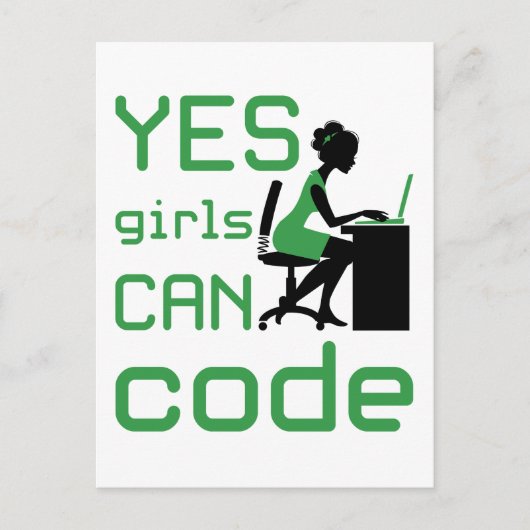 Ja Mädchen können weibliche Programmiererentwickle Postkarte (Vorderseite)