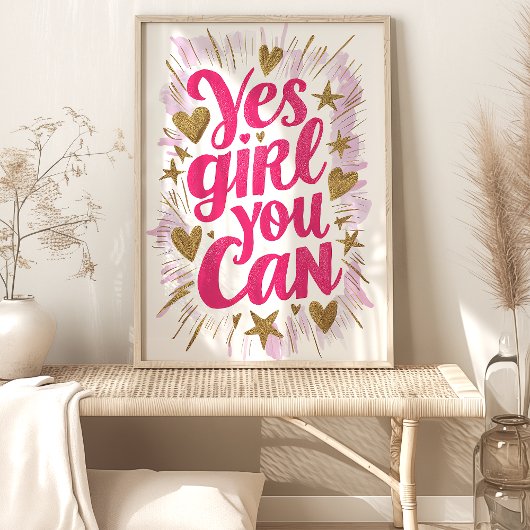 Ja Mädchen Sie können: Inspiration Art Print Poster