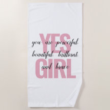 Ja Mädchen Sie sind schöne Motivierend Girl Print