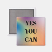 Ja, man kann positive Rainbow-Farben hochheben Magnet (Vorderseite/Rückseite)