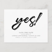 Ja! Modern Save the Date und sonnig Postkarte (Vorderseite)