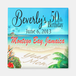 JA MON! Jamaican Beach Gastgeschenk Magnet