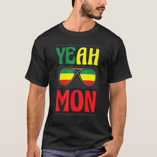 Ja Mon Jamaican für eine nationale Flaggen-Design- T-Shirt (Vorderseite)