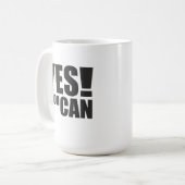 JA - Motivierend positives Angebotsdesign Kaffeetasse (Vorderseite Links)