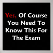 Ja, natürlich müssen Sie das für die Prüfung wisse Poster (Vorne)