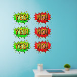 Ja! Nein! 3 von jedem, Pop Art Design auf 36" Wandaufkleber<br><div class="desc">6 Great Pop Art Wall Decals - - Ändern Sie die Größe dieser Aufkleber durch Ändern der Decal Sheet - 4 Größen - von 12" x 12" auf 36" x 36" - Diese sind auf einem transparenten Hintergrund gedruckt, aber Sie können in einen halbtransparenten oder vollständig weißen Hintergrund wechseln -...</div>