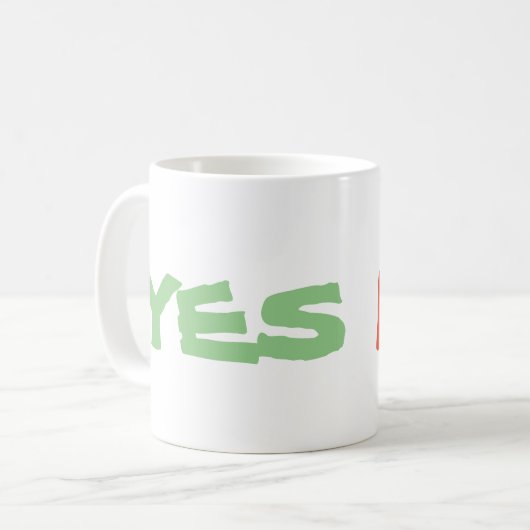 Ja/nein Kaffee-Tasse Kaffeetasse (Vorderseite Links)