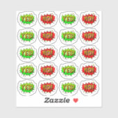 Ja Nein Pop Art Yellow Green Burning on 4" Vinyl Aufkleber (Blatt)