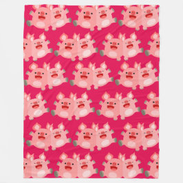 JA! Niedlicher Cartoon Schwein Fleece Blanket