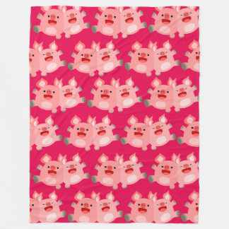 JA! Niedlicher Cartoon Schwein Fleece Blanket