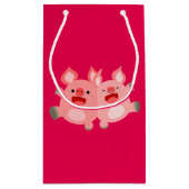 JA! Niedlicher Cartoon Schweine Geschenktasche Kleine Geschenktüte (Rückseite)
