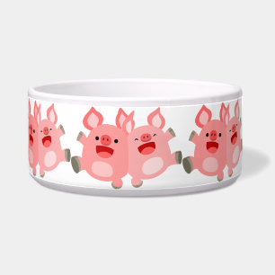 JA! Niedlicher Cartoon Schweine Haustiere Napf