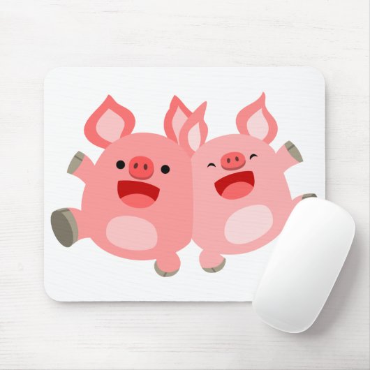 JA! Niedlicher Cartoon Schweine Mousepad (Mit Mouse)