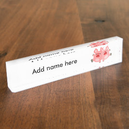 JA! Niedlicher Cartoon Schweine Namensschild Namensplakette