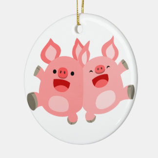 JA! Niedlicher Cartoon Schweine Ornament