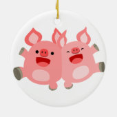 JA! Niedlicher Cartoon Schweine Ornament (Hinten)