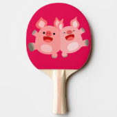 JA! Niedlicher Cartoon Schweine Ping Pong Paddle Tischtennis Schläger (Rückseite)