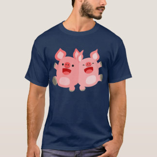 JA! Niedlicher Cartoon Schweine T - Shirt