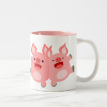 JA! Niedlicher Cartoon Tasse Schweine