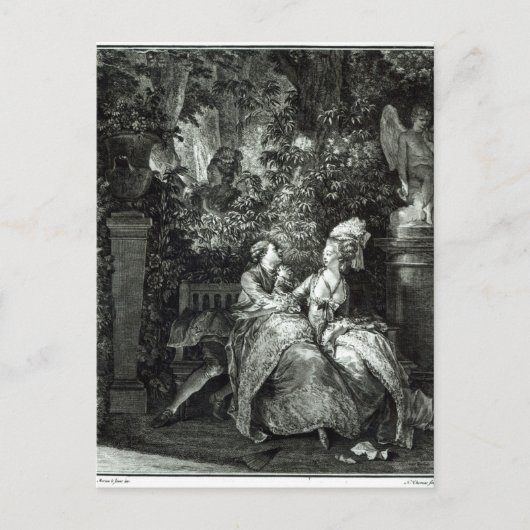 Ja oder nein? 1781, Gravur von N. Thomas Postkarte (Vorderseite)