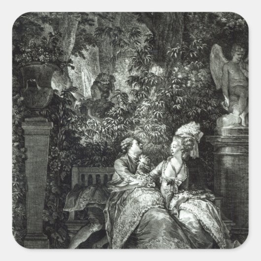 Ja oder nein? 1781, Gravur von N. Thomas Quadratischer Aufkleber (Vorderseite)