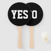 Ja oder Nein, Schwarzweiß-Weiß-Typografie Fächer (Vorne und Hinten)