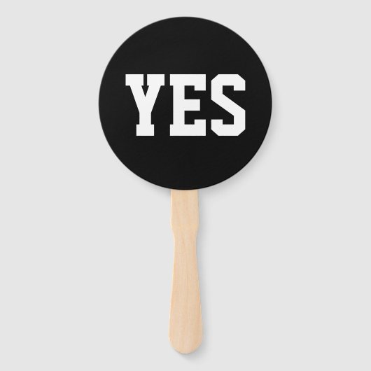 Ja oder Nein, Schwarzweiß-Weiß-Typografie Fächer (Vorderseite)