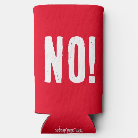 JA! ODER NEIN! Witziges Zitat. Rot und Grün Selters Dosenkühler (Rückseite)