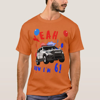 Ja Polizeiauto Geburtstag 6 Jahre alte Jungenfreun T-Shirt