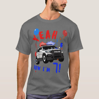 Ja Polizeiauto Geburtstag 7 Jahre alte Freunde Mäd T-Shirt