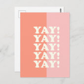 Ja! Positiv Aufblühen Inspirierend Rosa und Korall Postkarte (Vorne/Hinten)