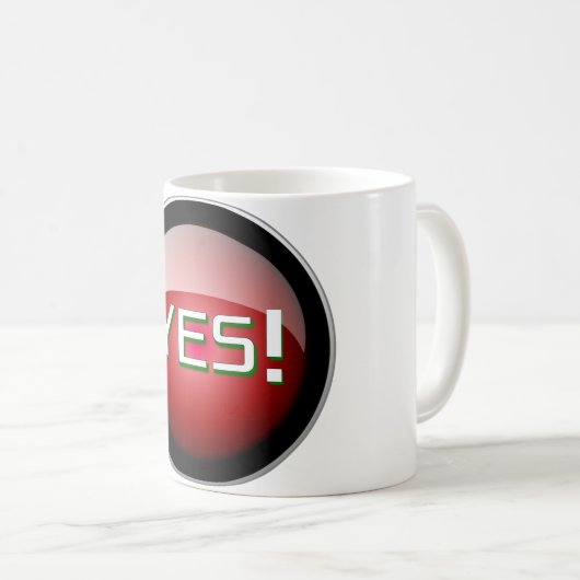 JA! Power Button - Red Gloss Edition Kaffeetasse (VorderseiteRechts)