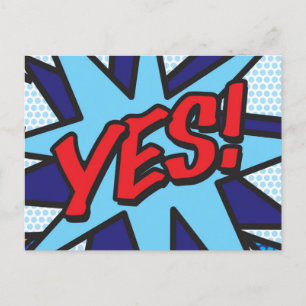 JA Retro-Comic-Book-Pop-Art Spaß Ankündigungspostkarte