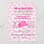 JA! Rosa Cowgirl Geburtstagsparty Einladung (Vorne/Hinten)